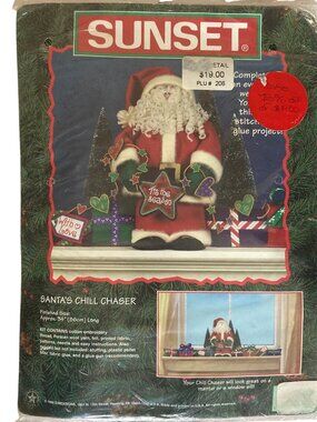 Sunset Santas Chill Chaser Needlework Kit Christmas Shelf Sitter Decor 34 inch